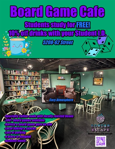 Students study free and get 10% off the drinks
