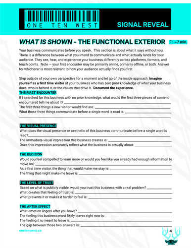 Signal Reveal - What is Shown - The Functional Exterior - pg. 4