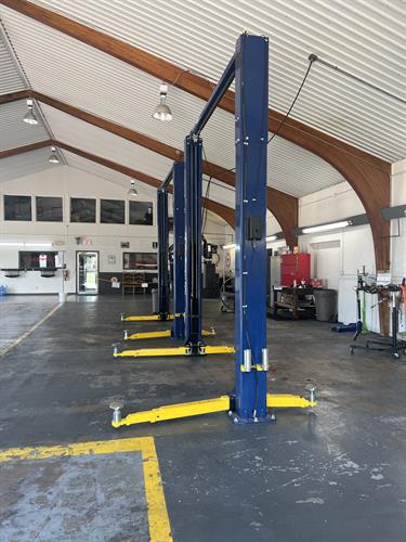 Garage with lifts.