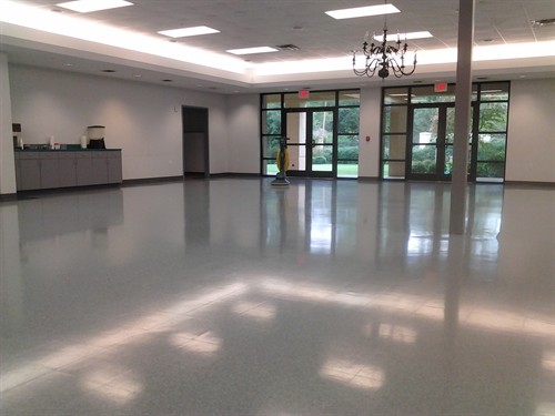 Beautiful shiny newly waxed auditorium