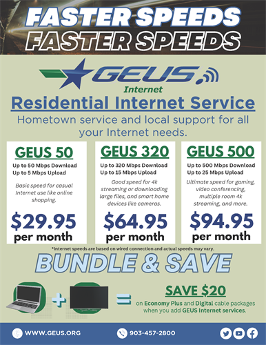 GEUS Residential Internet Packages