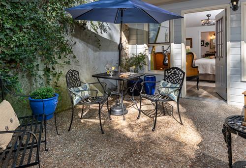 Great outdoor private space for the Patio Room.