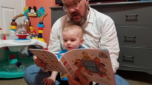 Reading to grandson