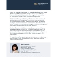 New Advisor to Modern Wealth Management