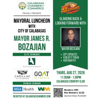 Upcoming Event: Mayoral Luncheon with City of Calabasas Mayor James R. Bozajian