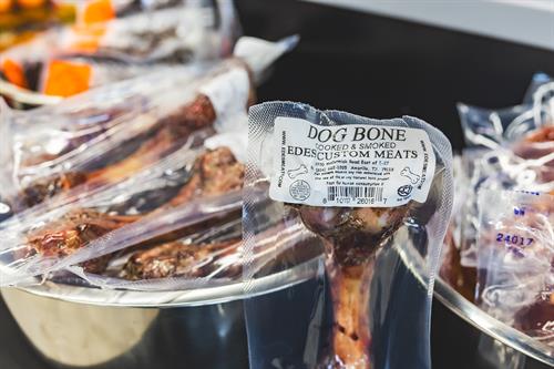 Don't forget your dog's treats! Edes dog bones and pigs ears are the best!