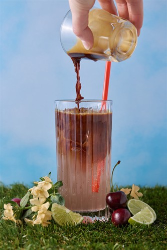 A seasonal beverage photographed for Monomyth Coffee