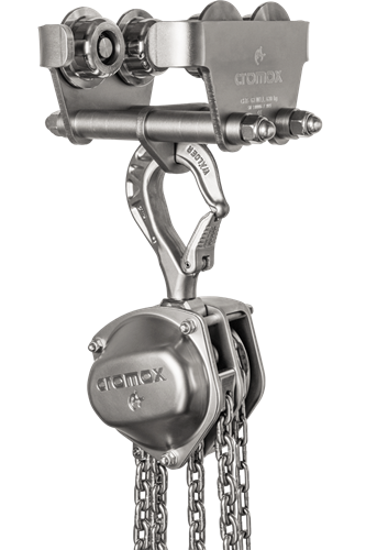 Stainless Steel Hoists, trolleys and beam clamps