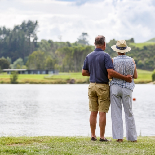 Couple enjoying view on tour