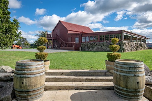 The Red Barn with surrounding gardens