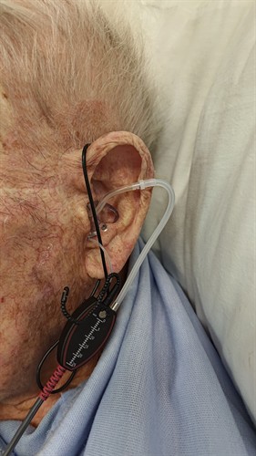 We did hearing aid tuning using our specialised equipment at the bedside for him
