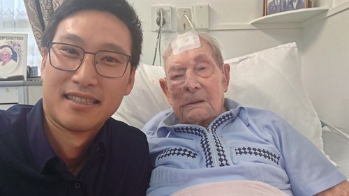 This is a 103 year old gentleman, we did full testing and hearing aid fitting bedside for him!