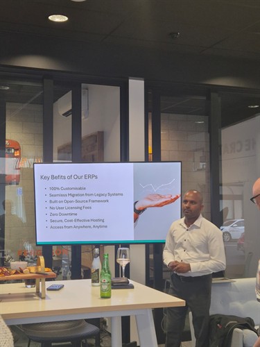 Presenting to the team at the Crate