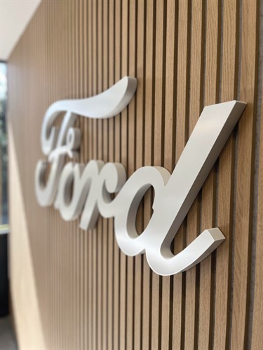 Internal Ford Reception Logo 30mm White Sprayed Acrylic