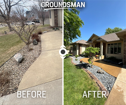 Residential Landscape installation with concrete landscape edging Residential Landscape installation with concrete landscape edging
