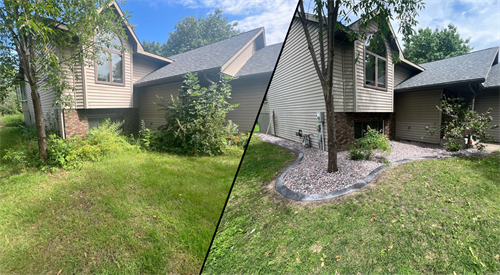 Residential Landscape installation with concrete landscape edging Residential Landscape installation with concrete landscape edging