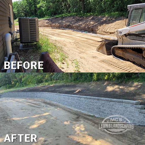 Retaining Wall Before and After