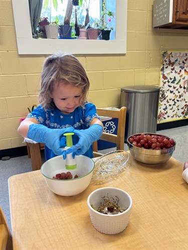 Students help prepare for the daily tasks