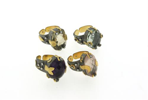 Rings - Sterling Silver, 22 carat gold overlay, Rings - Sterling Silver, 22 carat gold overlay,