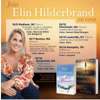 J McLaughlin to Host Elin Hilderbrand on Tour, Sunday October 10th