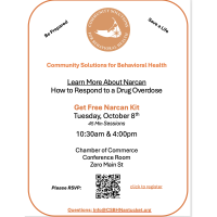 Naloxone (Narcan) Training: How to Respond to a Drug Overdose Presented by Community Solutions for Behavioral Health