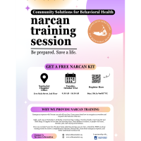 Naloxone (Narcan) Training: How to Respond to a Drug Overdose Presented by Community Solutions for Behavioral Health
