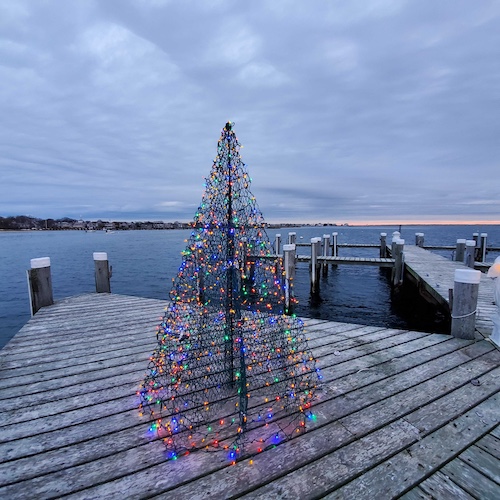 Christmas Tree Lights on the Dock