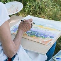 "En Plein Air" with watercolor pencils