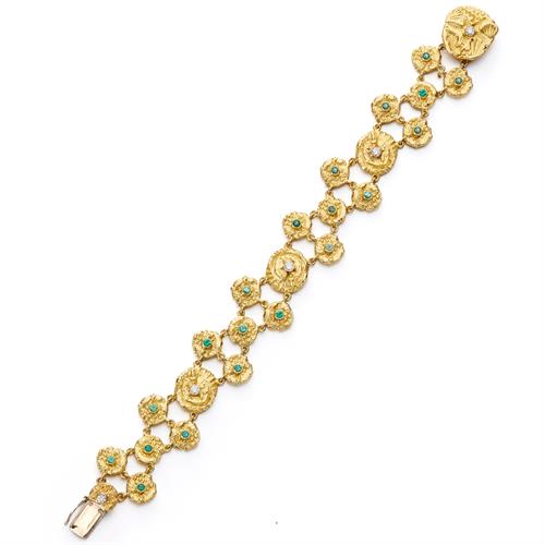 “Seaquin” and “Sea Star” Link Bracelet with Paraiba Tourmalines and Diamonds