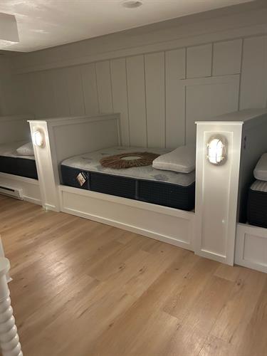 We do more than paint, custom built bunks with wainscoting 