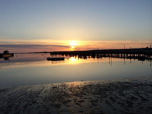 Sunrise over Nantucket harbor.