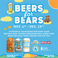 Sloop Brewing Holds 4th Annual “Beers for Bears” Holiday Campaign