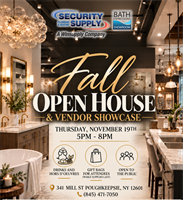 Security Plumbing & Heating Supply SHowroom Open House November 19th
