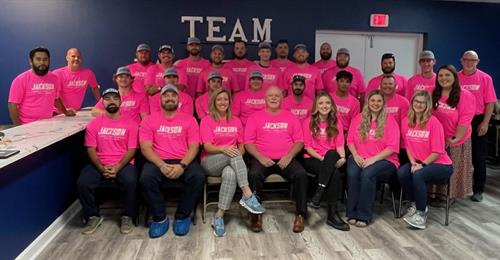 Our team during Breast Cancer Awareness Month