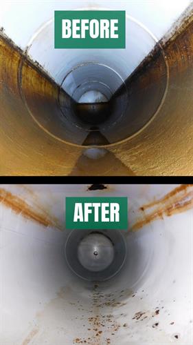 Before and after clean out. Before and after clean out.