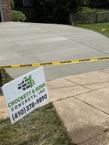 Concrete Driveway Installed in Bel Air, Md by Crockett & Sons Concrete