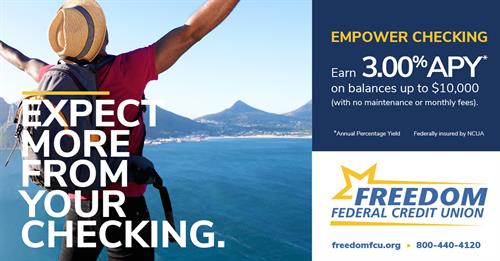 High Yield Checking: freedomfcu.org/empower/