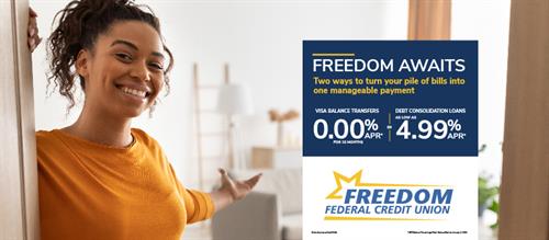 Options to manage debt: freedomfcu.org/debt