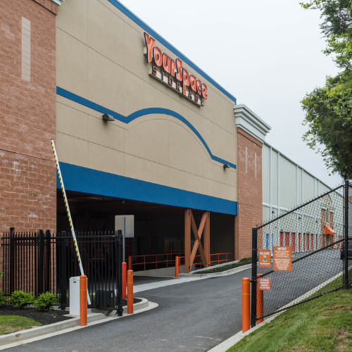 Gated facility with digital keypad access.