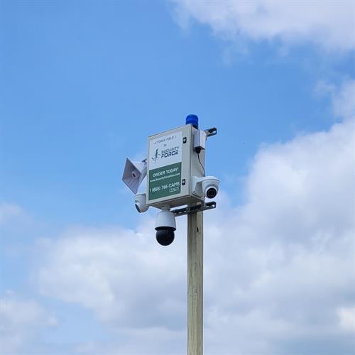 Remote pole mount unit overlooking a construction site