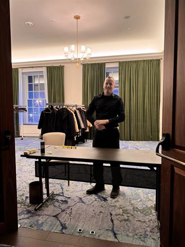 Coat check services for a private event at The Newbury Boston. 