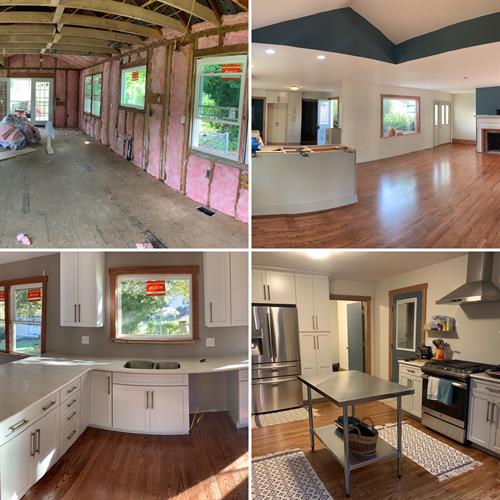 Consolidated Construction Services Home Renovation & Remodel Photos.  Walls Were Taken Down For An Open Kitchen Concept And Large Den Where The Family Now Loves To Gather.