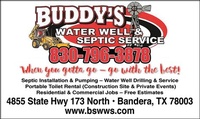 Buddy's Septic and Water Well Service LLC