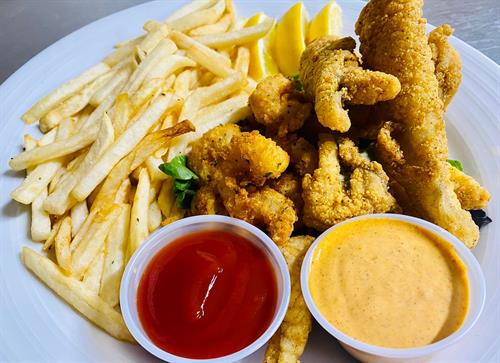 All you can eat fried catfish and shrimp on Saturdays! 