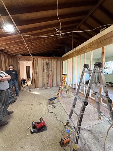 Renovating a house in Pittston.