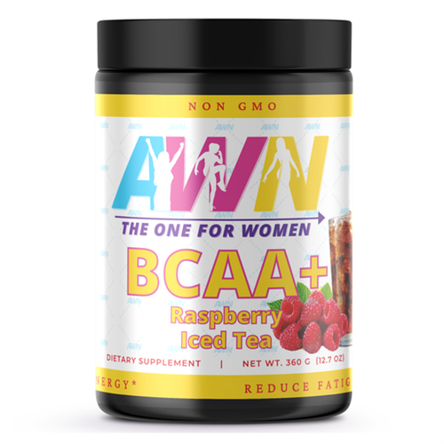 BCAA+:  Raspberry Iced Tea.  AW Nutrition’s BCAA+ Raspberry Iced Tea is packed with 5 grams of Essential Amino Acids (3 of Which are Branch Chain Amino Acids) + Caffeine, Theobromine, and Green Tea Extract. The potent combination of EAAs + Stimulants are an excellent choice for those looking to add lean muscle mass and amp-up energy for intense workouts.