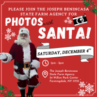 FREE Photos with Santa at The Joseph Benincasa State Farm Agency!