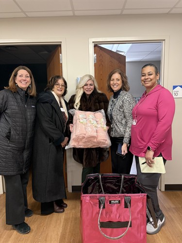 President, Shannon Lazovski delivers Chemo Care Bundles to the CK Potluri Cancer Center in Southfield. Mi