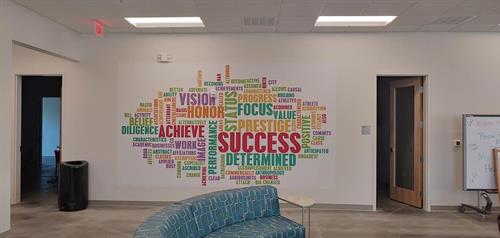 Wall graphics for an office