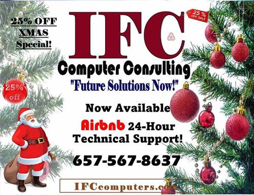 IFC Cmputer Consulting Airbnb 24-Hour Tech-Support. Devember Special 25% off (Coupo Code XMAS25)